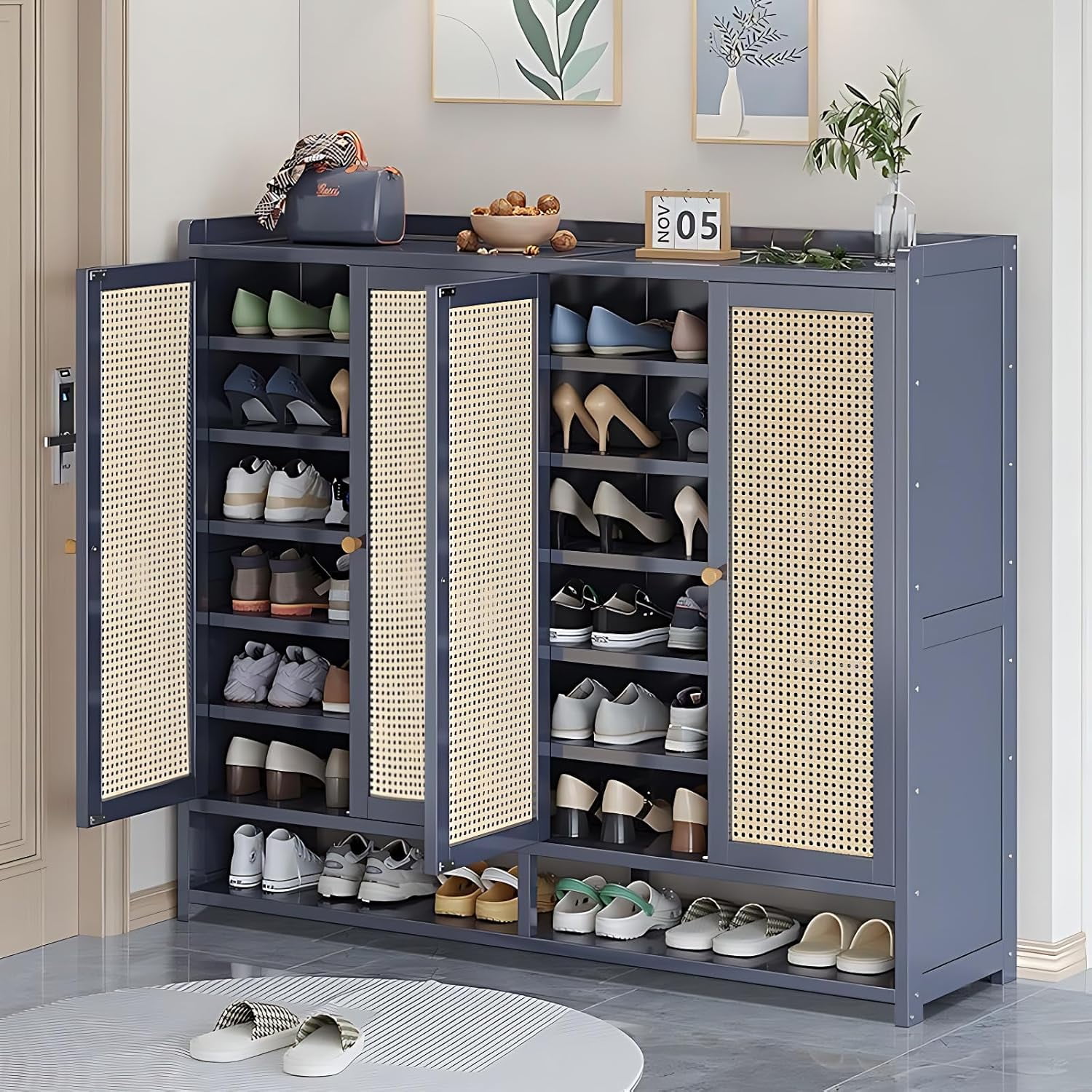 Shoe with Doors 7Tier Shoe Storage with Adjustable Shelves Freestanding Shoe