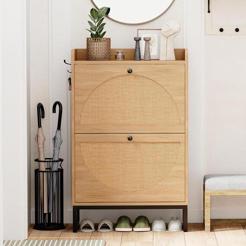 Tipping Bucket Rack Shoe Cabinet Freestanding Tipping Bucket Shoe Rack Organizer with 2 3 4 ...