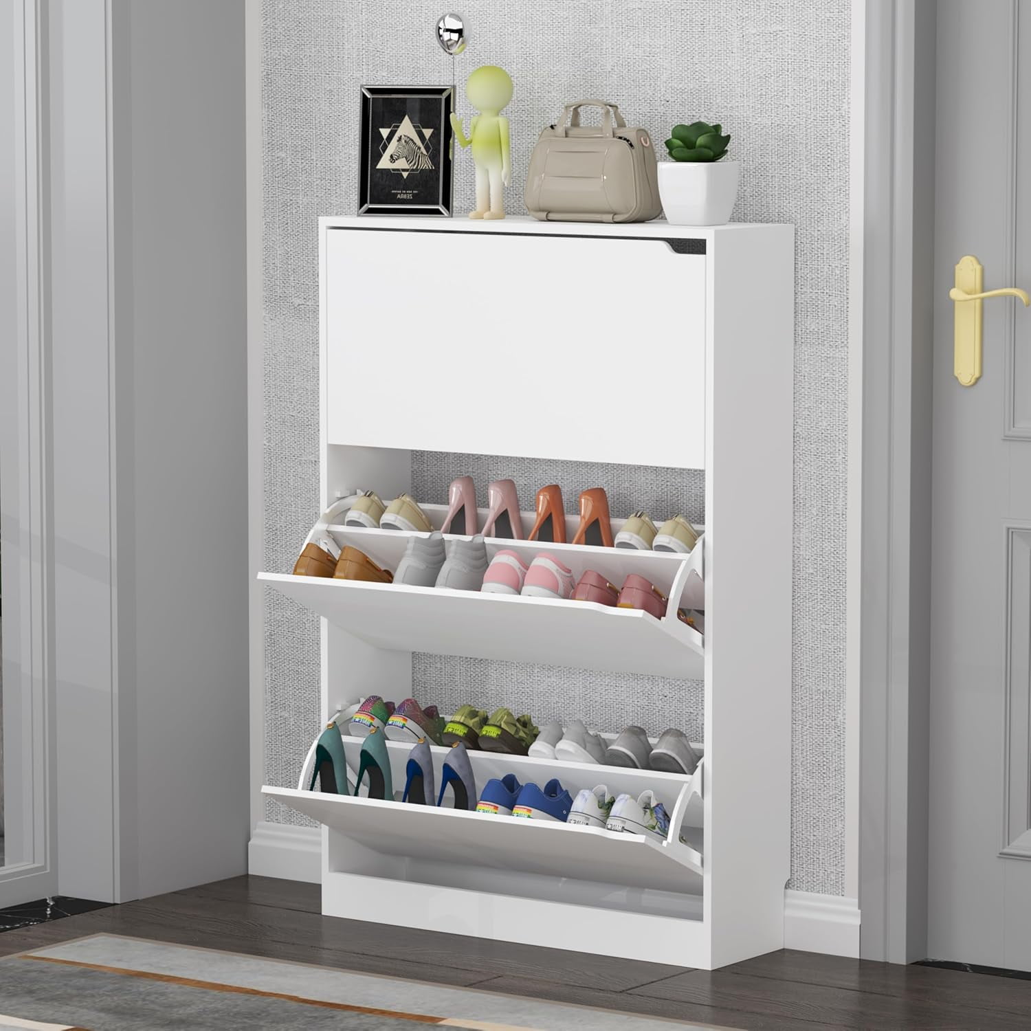 Shoe Storage for Entryway Shoe Storage with 3 Flip