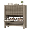 thumbnail image 1 of Shoe Cabinet Storage for Entryway, Fluted Shoe Cabinet with 2 Flip Drawers, Hidden Shoe Rack Tall Freestanding Shoe Organizer with Legs for Hallway, Gray, 1 of 8