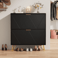 Shoe Storage for Entryway Freestanding Slim Shoe Organizer with 2 Flip Drawers