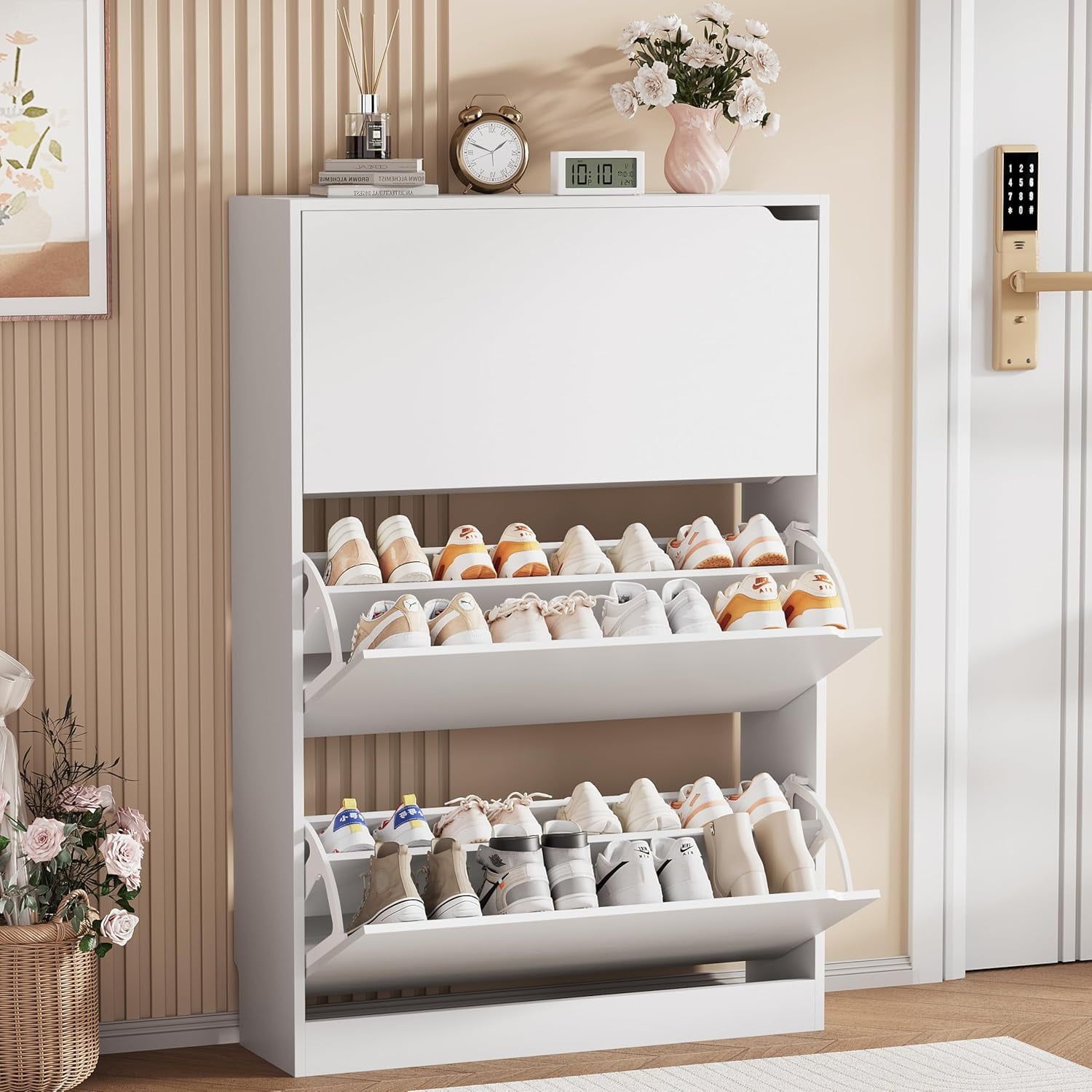 Wall Mounted Small Space Entryway Shoe Storage FANRAL Shoe