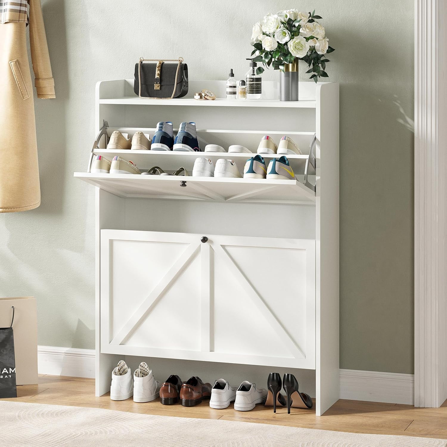 Shoe Cabinet Storage for Entryway , Shoe Rack Organizer Cabinet with ...