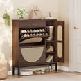 thumbnail image 1 of Biemlerfn Narrow Shoe Cabinet with Side Storage for Tall-Boot, Rattan Shoe Organizer for Entryway, Living Room, Hallway, 1 of 10