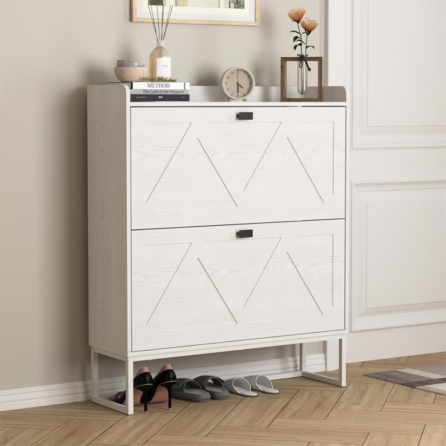 Shoe for Entryway Slim Hidden Shoe Storage with 2 Flip