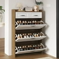Shoe for Entryway Slim Hidden Shoe Storage with 3 Flip