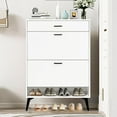 Shoe with 2 Flip Drawers Slim Shoe Storage with Open