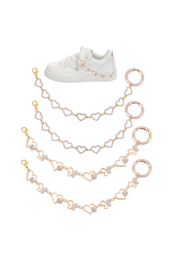 Shoe Chains Shoelace Charms Metal Sneaker Chain Layers Tassel Boot Chain with Clasp Decoration Accessories for Women Ladies Sandals for DIY