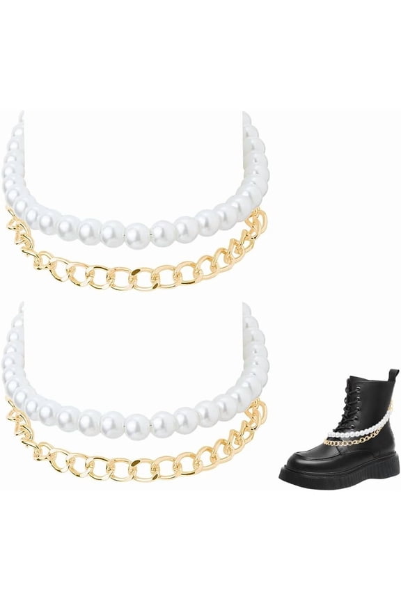 Shoe Charms Chains 14.17 inch Metal Bracelet Chain Metal Shoe Chain Decoration forBoots With Peal