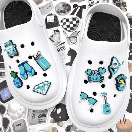 Shoe Charms Cute Marine Life Animals Cartoon Cute Shoe Ornaments Shoe Decoration Charms for Holiday Gifts for Boys and Girls Sillicon Waterproof Material Shoe Charms