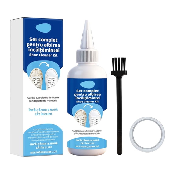 Shoe Cleaner Kit For White Shoes Brightening Foam Cleaning Agent With Brush And Tape Sports Sneaker Care And Maintenance Set 1Pc