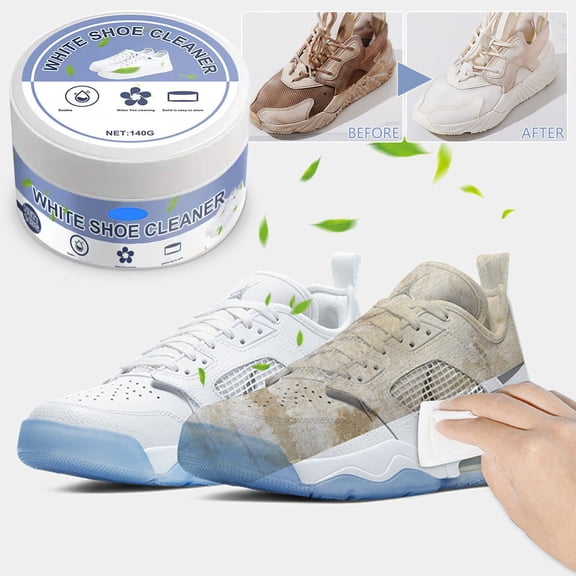 Shoe Cleaner Paste | Sneaker Remover | Instant No-Wash Stain Eraser, Built-In Sponge, Canvas and Leather , Quick Brightening, Travel Size 140g
