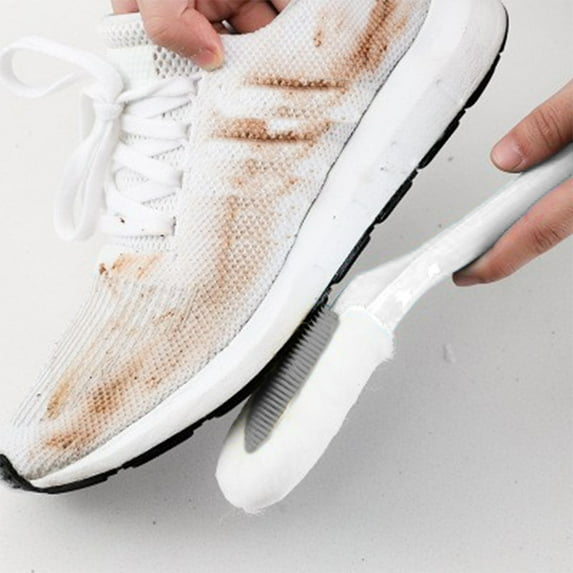 Shoe Cleaning Brush with Dual Bristles, Long Handle & Hangable Design, Hard and Soft Bristles for Deep Cleaning and Gentle Care, Ideal for Sneakers, Boots, and Household Use,Vsgery