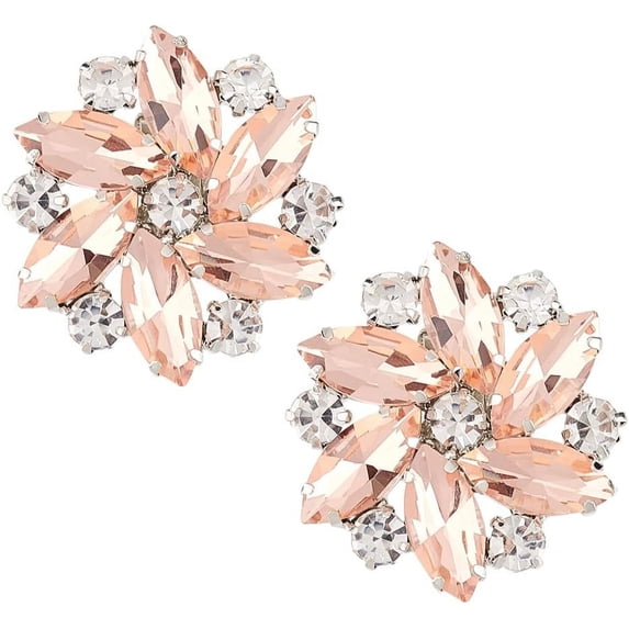 Shoe Clips and Rhinestone Buckles - Exquisite Jewelry Decoration for Women's Bridal Pumps Flats Hats and Bags grey