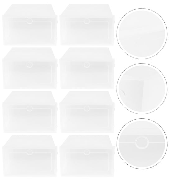 Pawsdot 12Pcs White Stackable Shoe Racks with Clear Door for Shoes Storage and Closet