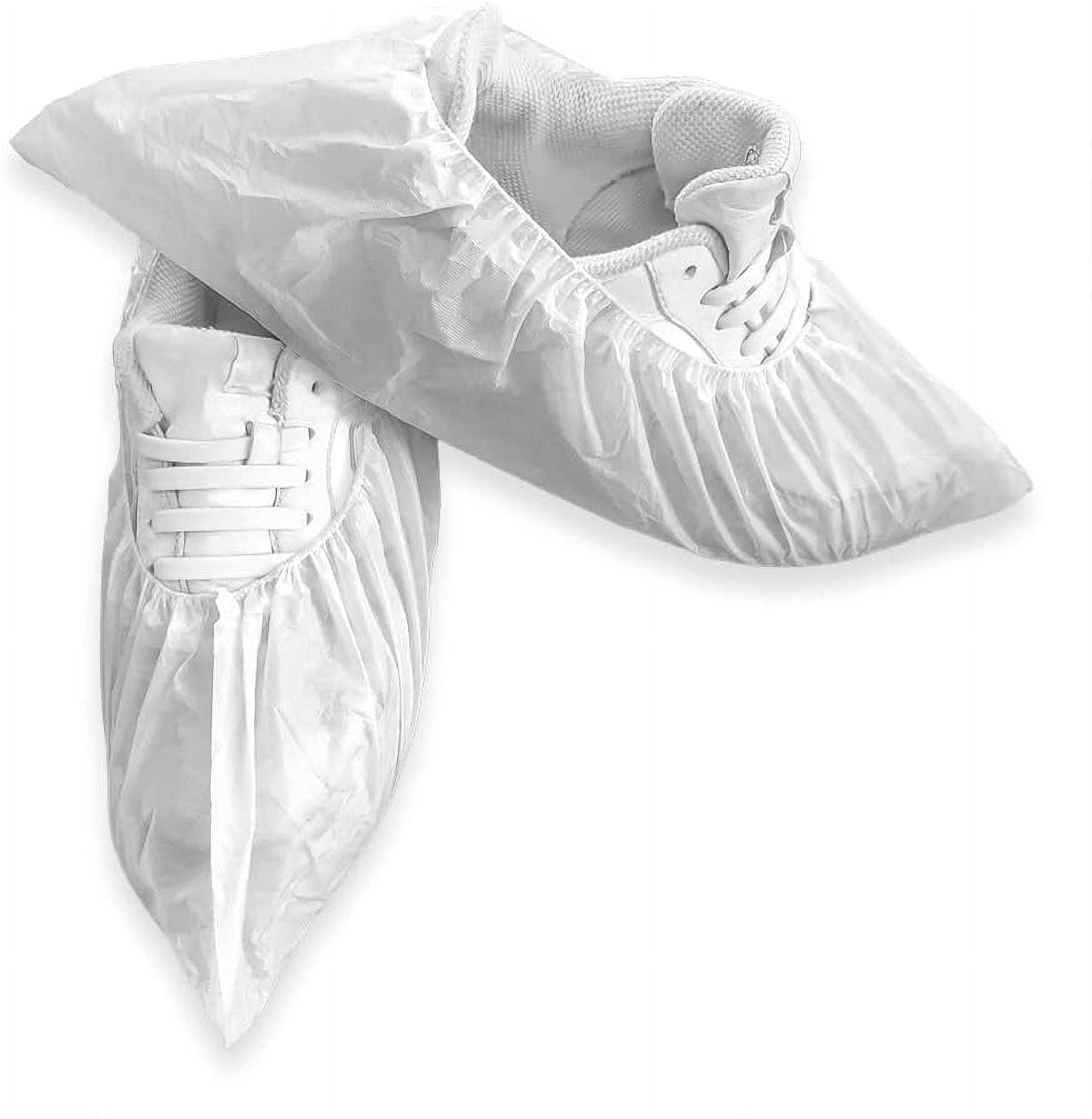 Shoe Covers Disposable for Indoors Case of 1000 (500 Pairs) Waterproof CPE Booties Shoes Protectors Coverings Fits Up to Size 11 US Men and 13 US Women White Large