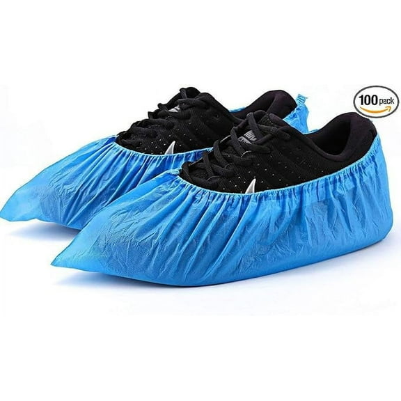 Shoe Covers Disposable Non Slip -100 Pack(50 pairs) 15.7'' Hygienic Waterproof Foot Booties Covers Recyclable Shoe Booties Covers for Indoors, Fits Up to US Men's 11 & US Women's 13