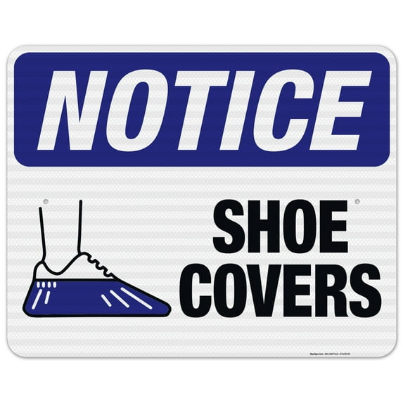 Shoe Covers Sign, OSHA Sign, 24x30 Reflective Aluminum EGP