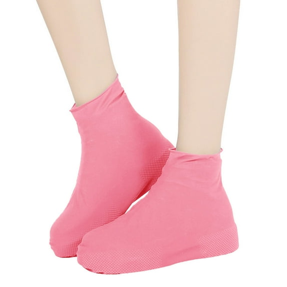 Shoe Covers Waterproof Rain Shoes Covers Reusable Foldable Rain Boots Slip Resistant Rubber Sole Overshoes Protectors for Cleaning Camping Travel Rain Galoshes Beach Muddy Sand Roads High Cover