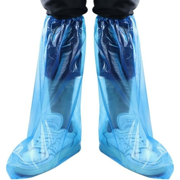 Shoe Covers for Rain 10PCS Plastic Shoe Ponchos (14×18.89in)