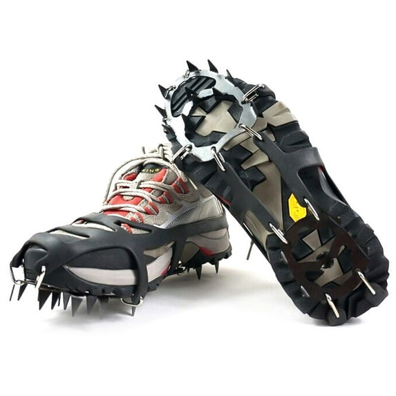 Shoe Crampons, 1 Pair 18 Teeth Anti-Slip Ice Snow Grips Shoe Boot Traction Cleat Spikes Crampon