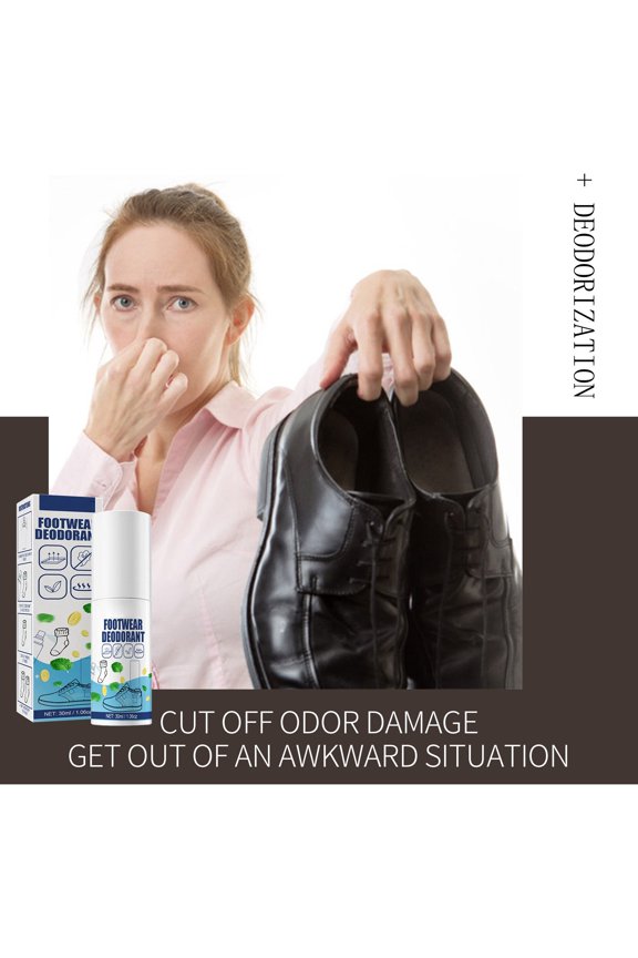 Shoe Deodorant Spray for Sneakers and Boots, Foot Odor Remover for Sweaty Feet, Fast Deodorizer for Shoe Cabinet, 30ml