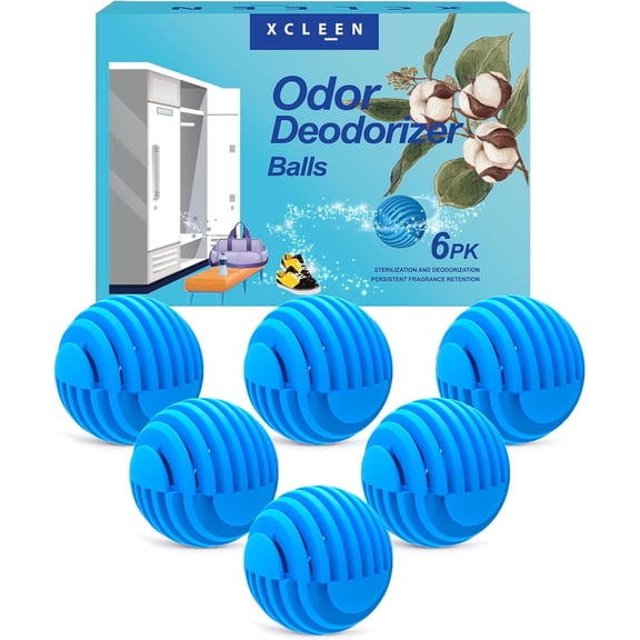 Shoe Deodorizer Balls, Sneaker Odor Eliminator, Long-Lasting Air Freshener for Cloest Car Lockers Drawer Gym Bags, 6 Pack Linen Scent