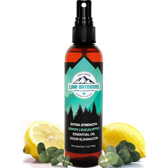 Shoe Deodorizer & Odor Eliminator Spray - Natural Shoe Smell Eliminator by Lumi Outdoors - Extra Strength Eucalyptus Lemongrass Freshener