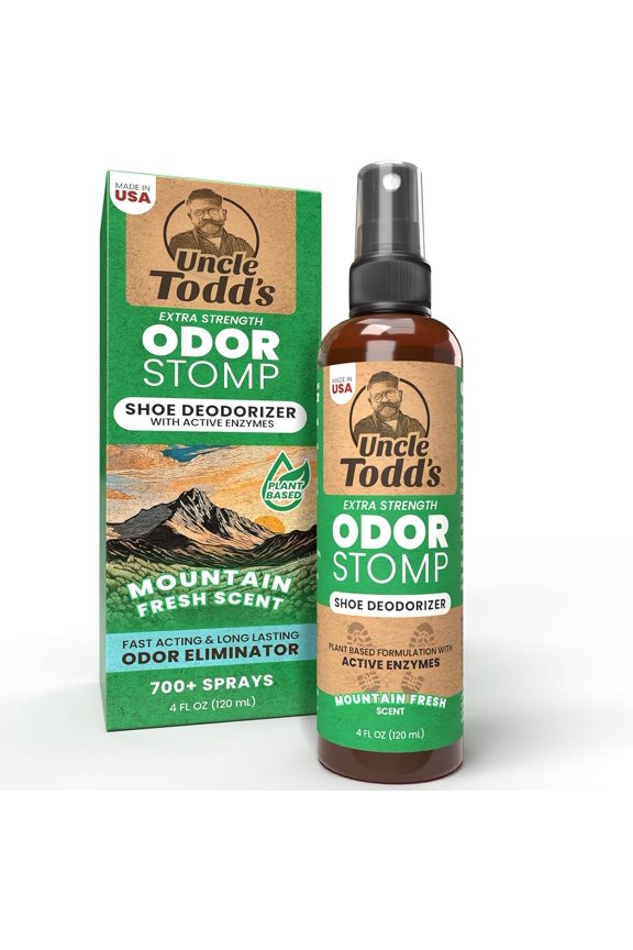 Shoe Deodorizer Spray - Proven & Powerful Enzyme Formula Spray for Shoe Odor Elimination in All Footwear (Mountain Fresh)
