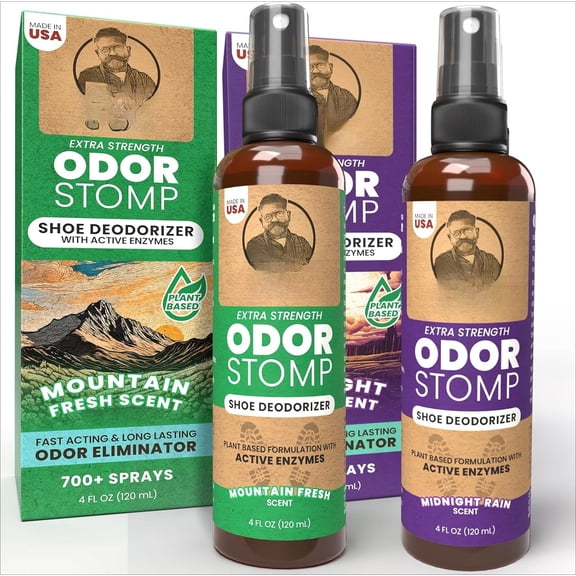 Shoe Deodorizer Spray - Proven & Powerful Enzyme Formula Spray for Shoe Odor Elimination in All Footwear (Mountain Fresh)
