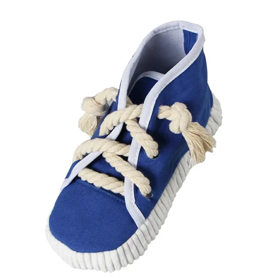 Shoe Dog Chewable Toys Small And Medium-sized Dog Pet Dog Plush Animal Chewable Toys Pet Manufacturer Interactive Pet Toys (High-tops Dark Blue,XS)