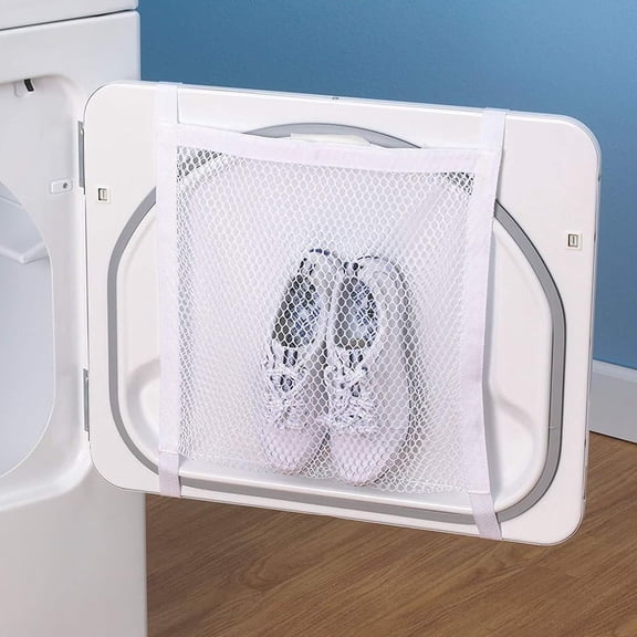 Shoe Dryer Bag, Reusable Sneaker Wash Dry Net, Laundry Shoe Bags Mesh Wash Bags, Sneaker Dryer Bag with Strap And Zipper for Washing Machine, Dryers, 15.75 x 15.75inch (COLOR:White)