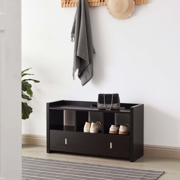 Shoe Entry Bench with Shelves and Drawer / Entryway Storage Option / Keep Shoe Collection in Order