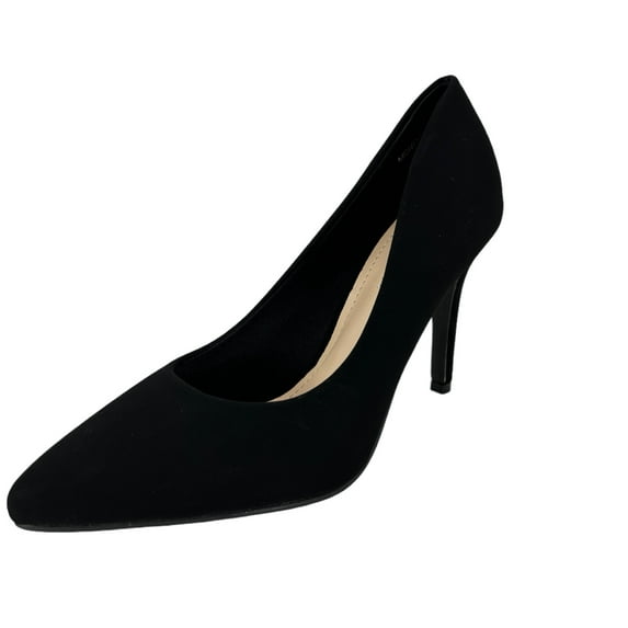 Shoe Fash | Women Trendy Pumps, Pointed Toe High Heel 4 inch/10cm Party Stiletto Heels Shoes, Black/Nub, 10