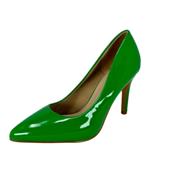 Shoe Fash | Women Trendy Pumps, Pointed Toe High Heel 4 inch/10cm Party Stiletto Heels Shoes Green/Pat, 10