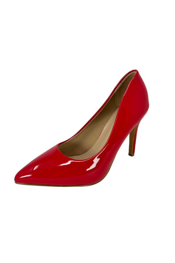 | Women Trendy Pumps, Pointed Toe High Heel 4 inch/10cm Party Stiletto Heels Shoes Red/Pat, 9