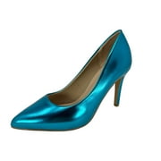 devil in a blue dress film Livie & Luca Girl's Aurora Turquoise Shimmer Blue with Trim Slip On Ba –  Just Shoes for Kids main image 0