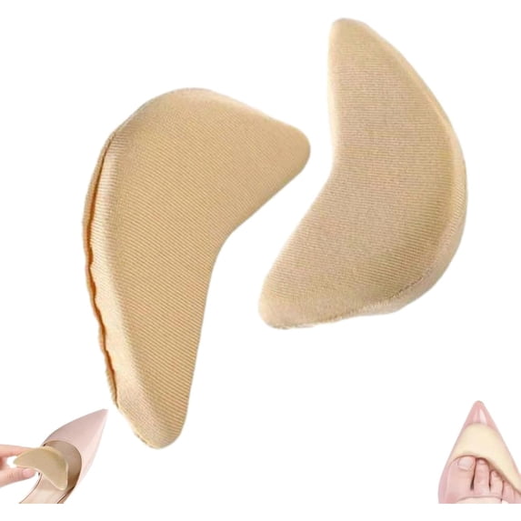 Shoe Fillers for Too Big Shoes 1 Pair Front Toe Cushions Sponge Toe Inserts for High Heels Boots Flats Beige