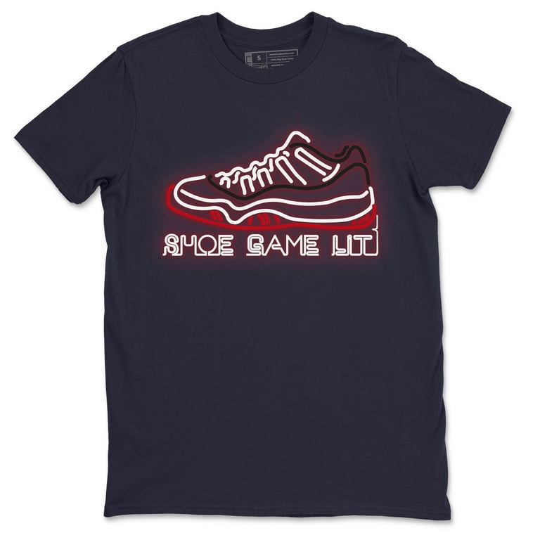 Shoe Game Lit Jordan 11 Concord Bred Sneaker Matching T Shirt AJ11 Outfit Navy 3X Large Walmart