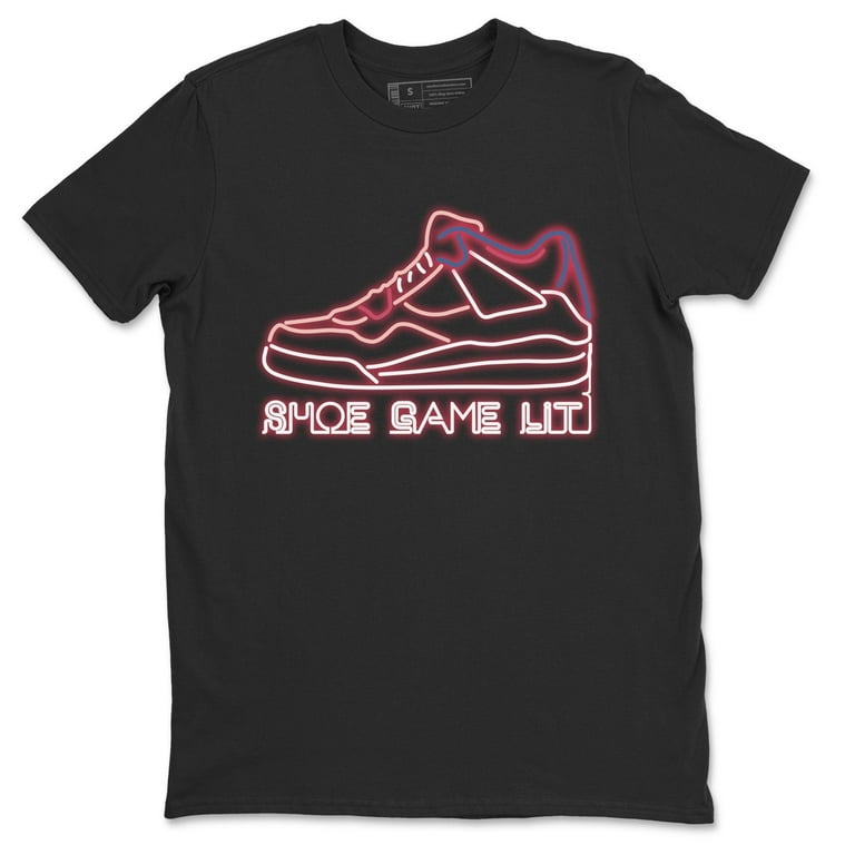 Shoe Game Lit T Shirt Jordan 4 Union Guava Ice Sneaker Matching Outfit Black 6X Large