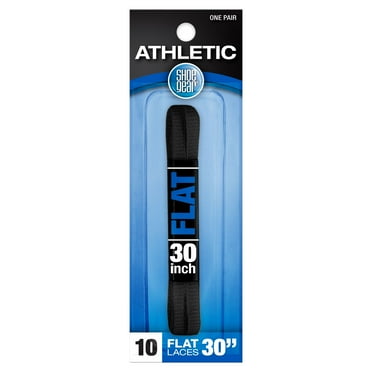 Shoe Gear Athletic Flat Laces for Men and Women, Polyester, Black, 30"