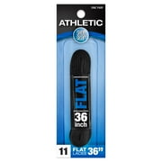 Shoe Gear Athletic Flat Laces for Men and Women, Polyester, Black, 36"