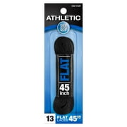 Shoe Gear Athletic Flat Laces for Men and Women, Polyester, Black, 45"