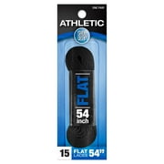 Shoe Gear Athletic Flat Laces for Men and Women, Polyester, Black, 54"