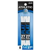 Shoe Gear Athletic Flat Laces for Men and Women, Polyester, White, 27", One Size