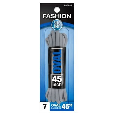 Shoe Gear Athletic Oval Laces for Men and Women, Polyester, Gray, 45"