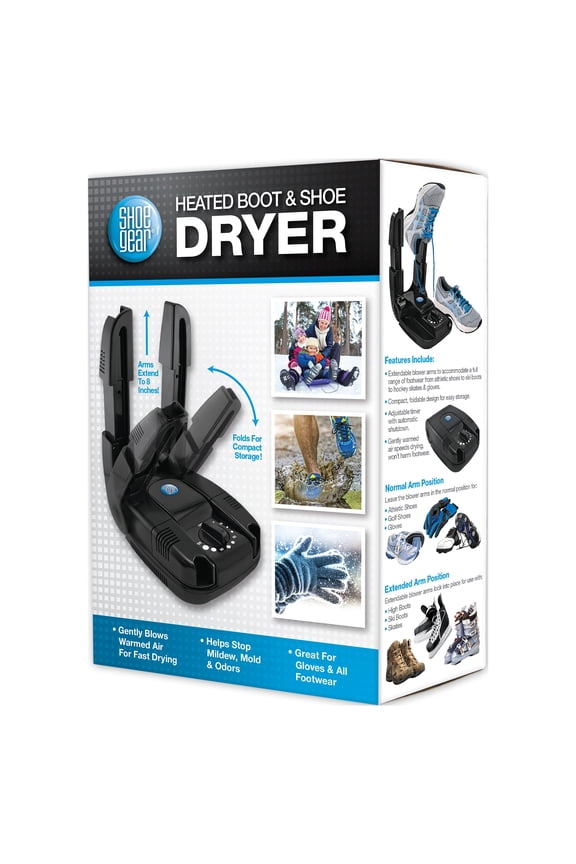 Heated Boot & Shoe Dryer, Black, Plastic