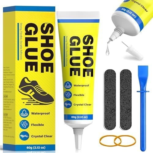Shoe Glue, Shoe Repair Adhesive Flexible, , Clear, Super  Glue for Soles, Sneakers, Boots, Leather, Handbags, Soles, Heels - Works  Leather, Rubber, Vinyl, Canvas - 2.1oz