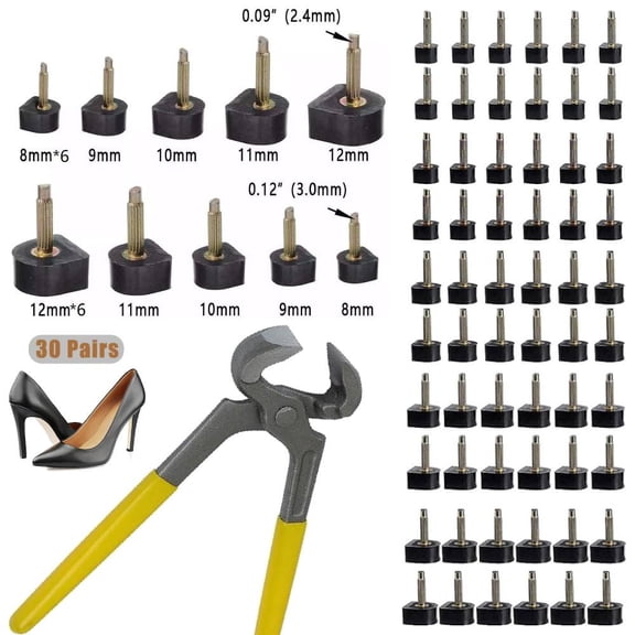Shoe Heel Repair Set, 5 Different Sizes Heel Tips for High Heel Shoes Replacement Parts, High Heel Replacement Tips for Women