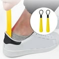 thumbnail image 1 of Shoe Horn Clearance! Wire tube small shoe horn with leather shoe horn hook single color 2PC yellow, 2PC shoe horn hook Promotion sale!, 1 of 4